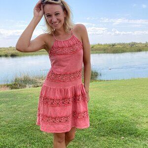 Knit Cut out Open Back Cotton Dress - Made in the USA - NWT